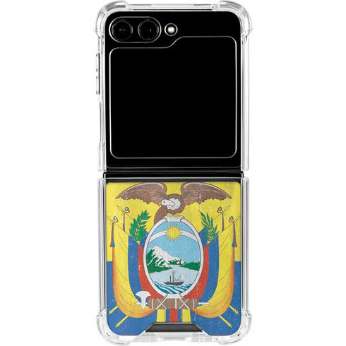 Ecuador Flag Distressed Galaxy Z Flip5 5G Clear Case