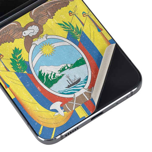 Ecuador Flag Distressed Galaxy Z Flip5 5G Skin