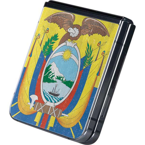 Ecuador Flag Distressed Galaxy Z Flip5 5G Skin