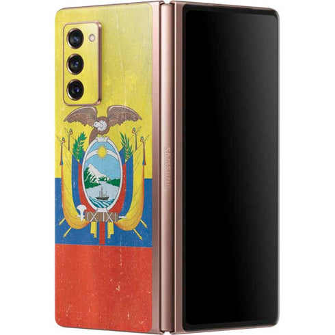 Ecuador Flag Distressed Galaxy Z Fold2 5G Skin