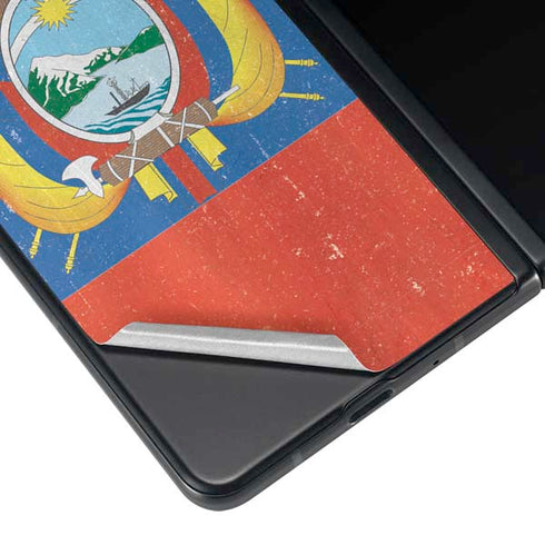 Ecuador Flag Distressed Galaxy Z Fold4 5G Skin