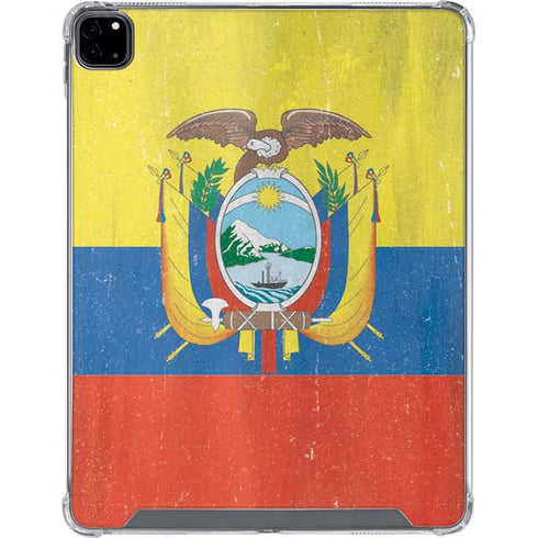 Ecuador Flag Distressed iPad Pro 12.9in (2020) Clear Case