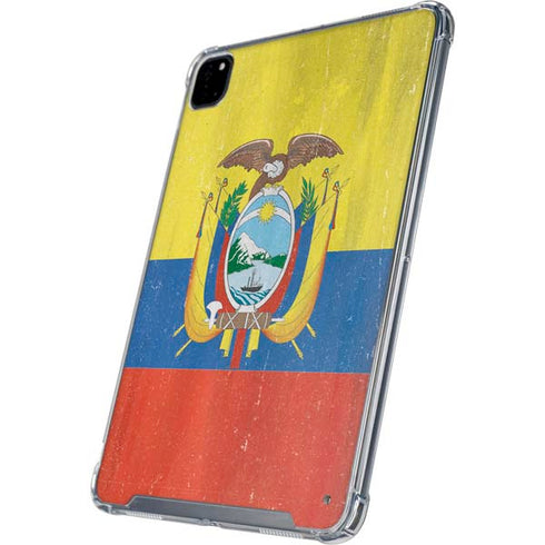 Ecuador Flag Distressed iPad Pro 12.9in (2020) Clear Case