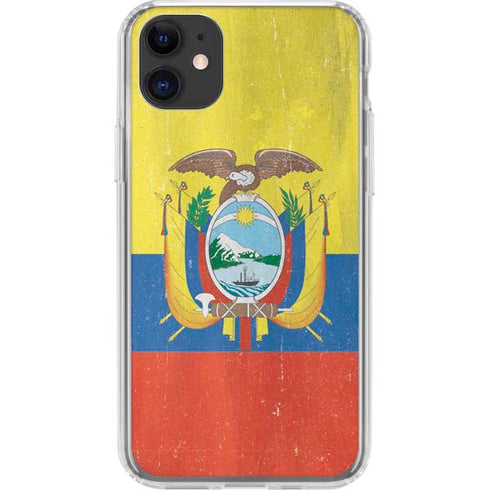 Ecuador Flag Distressed iPhone 11 Clear Case
