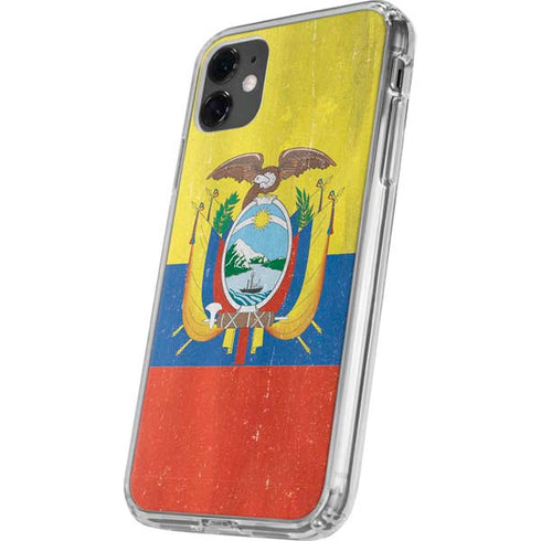 Ecuador Flag Distressed iPhone 11 Clear Case