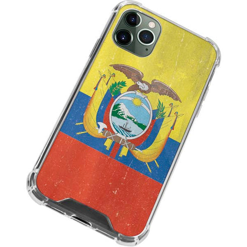 Ecuador Flag Distressed iPhone 11 Pro Max Clear Case