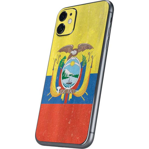 Ecuador Flag Distressed iPhone 11 Skin