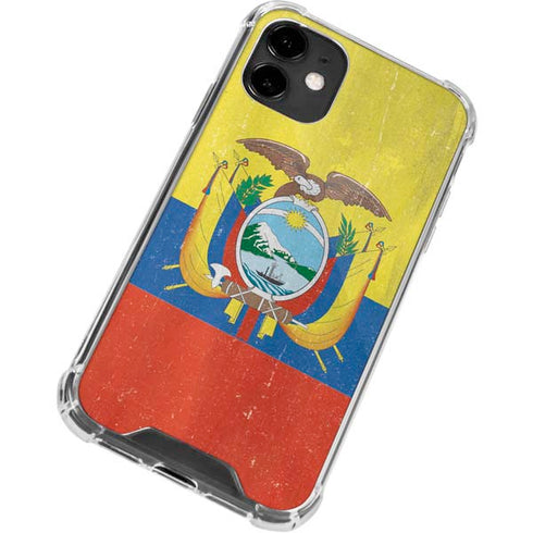 Ecuador Flag Distressed iPhone 12 Clear Case