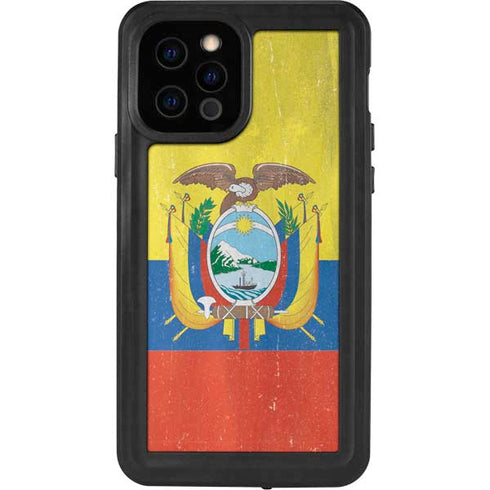 Ecuador Flag Distressed iPhone 12 Pro Waterproof Case
