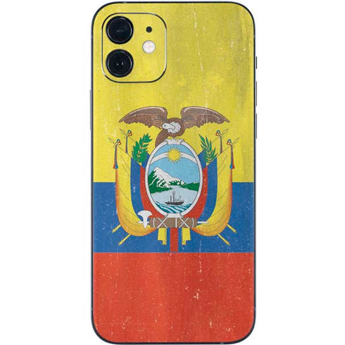 Ecuador Flag Distressed iPhone 12 Skin