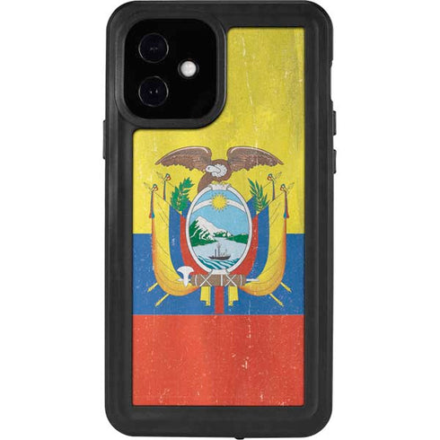 Ecuador Flag Distressed iPhone 12 Waterproof Case