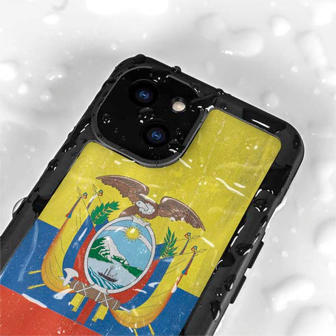 Ecuador Flag Distressed iPhone 13 Mini Waterproof Case