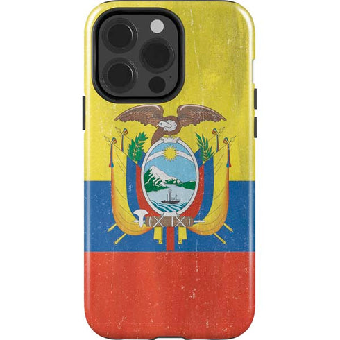 Ecuador Flag Distressed iPhone 13 Pro Impact Case