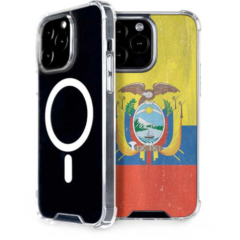 Ecuador Flag Distressed iPhone 13 Pro Max MagSafe Case