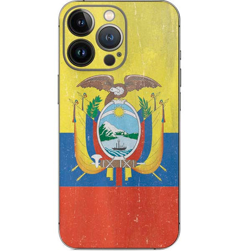 Ecuador Flag Distressed iPhone 13 Pro Skin