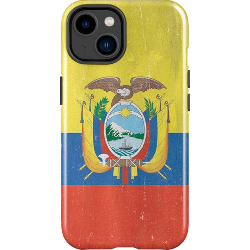 Ecuador Flag Distressed iPhone 14 Plus Impact Case