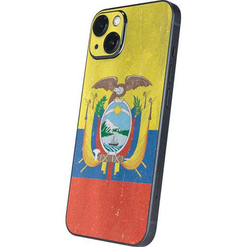 Ecuador Flag Distressed iPhone 15 Plus Skin