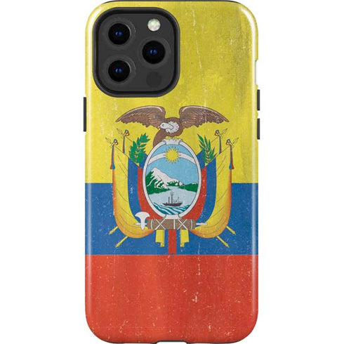 Ecuador Flag Distressed iPhone 15 Pro Max Impact Case