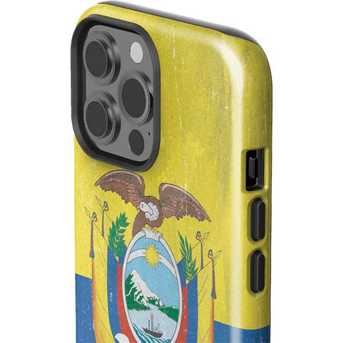 Ecuador Flag Distressed iPhone 14 Pro Max Impact Case