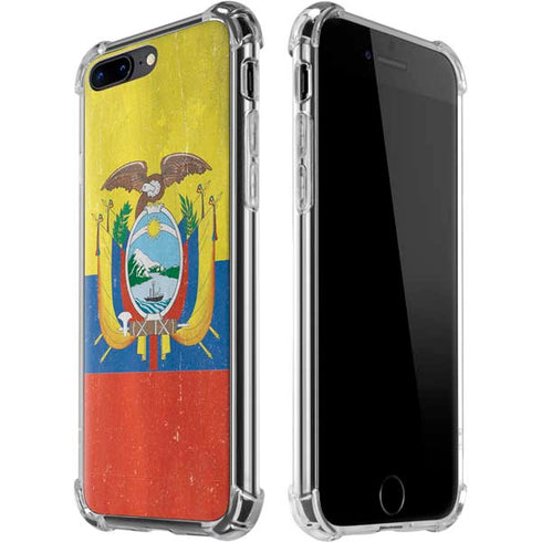 Ecuador Flag Distressed iPhone 7/8 Plus Clear Case