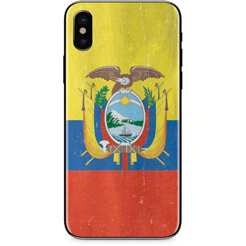 Ecuador Flag Distressed iPhone X Skin