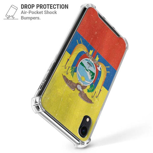 Ecuador Flag Distressed iPhone XR Clear Case