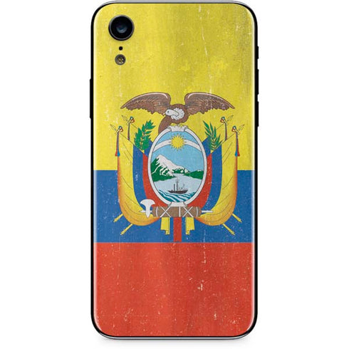 Ecuador Flag Distressed iPhone XR Skin