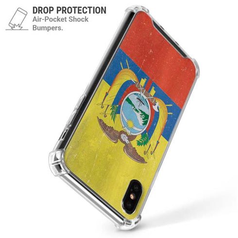 Ecuador Flag Distressed iPhone XS Max Clear Case