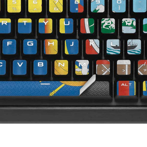 Ecuador Flag Distressed K95 RGB PLATINUM Mechanical Gaming Keyboard Skin