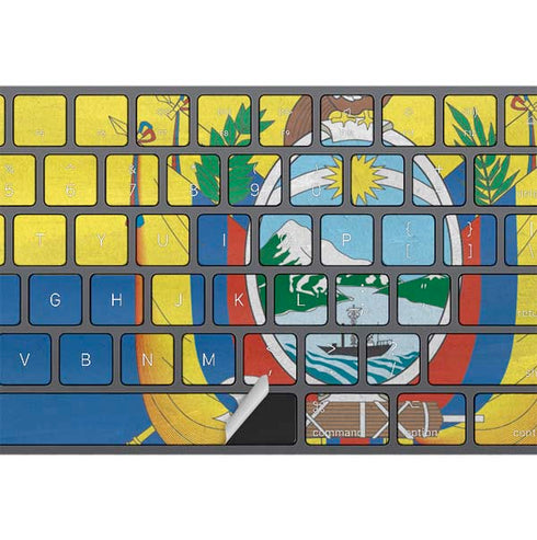 Ecuador Flag Distressed Magic Keyboard with Numeric Keypad Skin