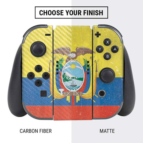 Ecuador Flag Distressed Nintendo Switch Bundle Skin