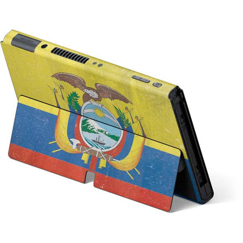 Ecuador Flag Distressed Nintendo Switch OLED (2021) Skin