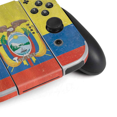 Ecuador Flag Distressed Nintendo Switch OLED (2021) Skin