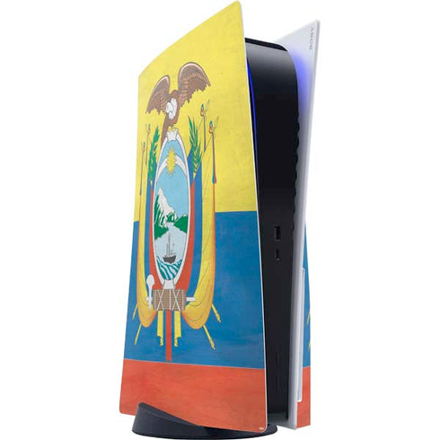 Ecuador Flag Distressed PS5 Console Skin