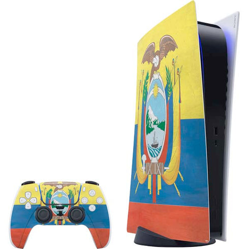 Ecuador Flag Distressed PS5 Digital Edition Bundle Skin