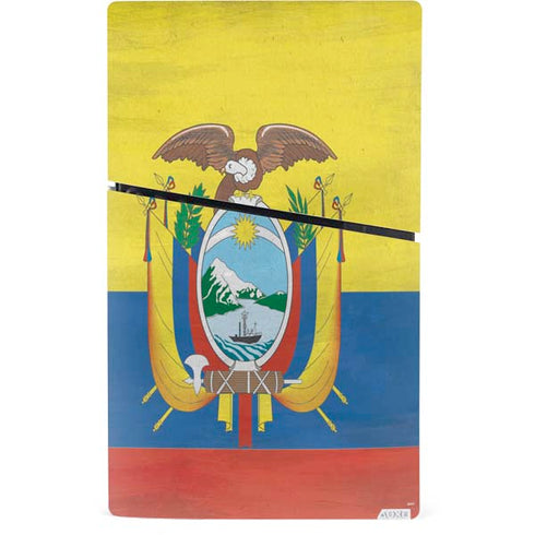 Ecuador Flag Distressed PS5 Slim Digital Edition Bundle Skin