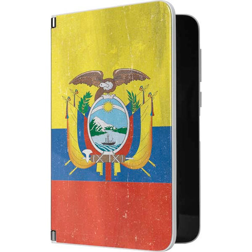 Ecuador Flag Distressed Surface Duo Skin