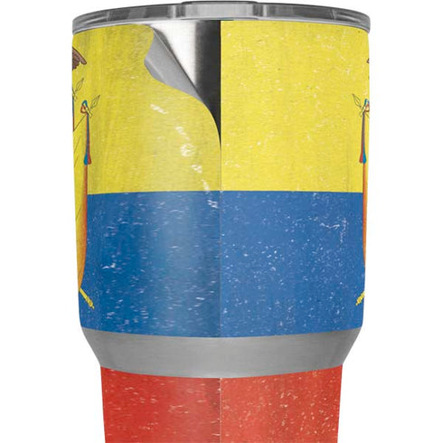 Ecuador Flag Distressed Yeti 30oz Rambler Tumbler Skin