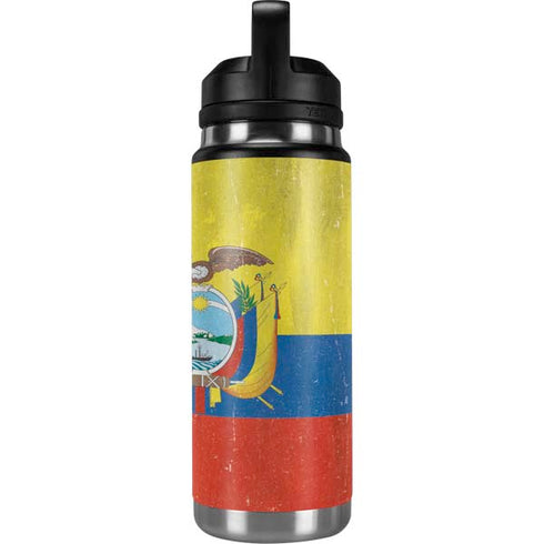 Ecuador Flag Distressed YETI Rambler 26oz Bottle Skin
