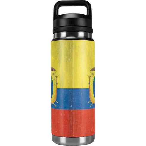 Ecuador Flag Distressed YETI Rambler 26oz Bottle Skin