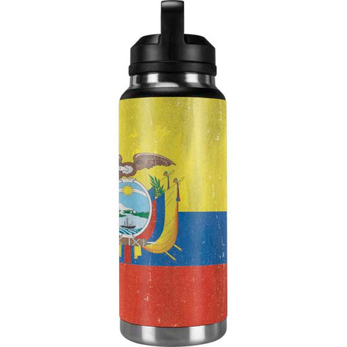 Ecuador Flag Distressed YETI Rambler 36oz Bottle Skin