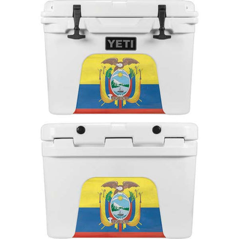 Ecuador Flag Distressed YETI Tundra 35 Hard Cooler Skin