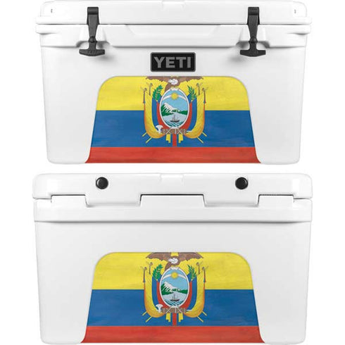 Ecuador Flag Distressed YETI Tundra 45 Hard Cooler Skin
