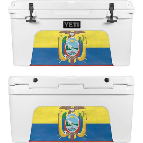Ecuador Flag Distressed YETI Tundra 65 Hard Cooler Skin