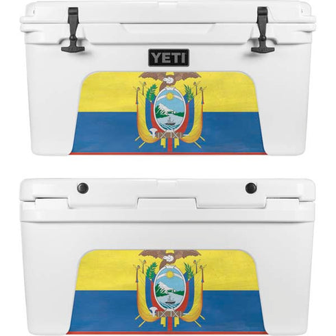 Ecuador Flag Distressed YETI Tundra 75 Hard Cooler Skin