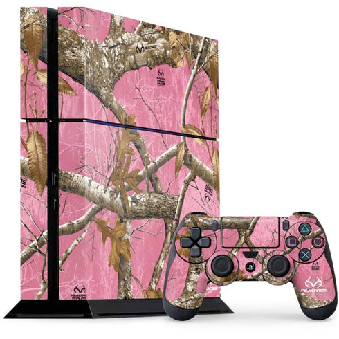 RealTree Edge Pink Camo PS4 Console and Controller Bundle Skin
