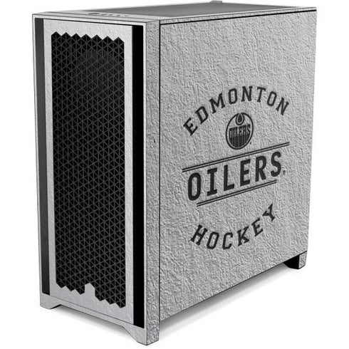 NHL Edmonton Oilers Black Text Corsair 4000D Tempered Glass Mid-Tower ATX Case Skin