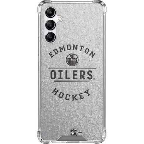 NHL Edmonton Oilers Black Text Galaxy A14 5G Clear Case