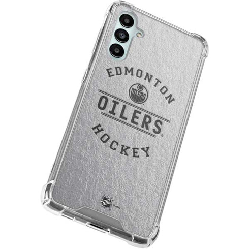 NHL Edmonton Oilers Black Text Galaxy A14 5G Clear Case