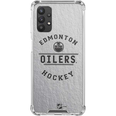 NHL Edmonton Oilers Black Text Galaxy A32 5G Clear Case